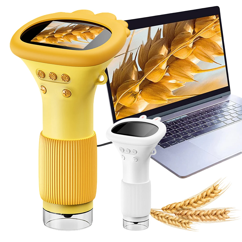 1000X Handheld Digital Microscope 2 Inch IPS Screen Lab Digital Microscopes Equipment Children Biological Insect Coin Magnifier