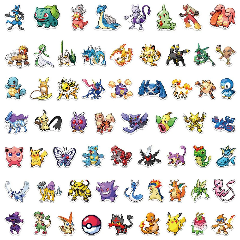 10/30/50 Stück Pixel-Stil Pokemon Graffiti Aufkleber Klassische Anime-Sticker DIY Notizbuch Kühlschrank Koffer Niedliche Pikachu Cartoon-Sticker – Detail 6