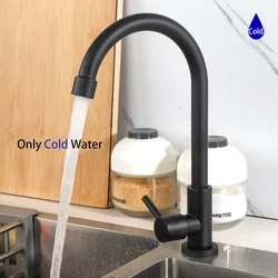 ULA Stainless Steel Kitchen Faucet Only Cold Water 360 Degree Rotate Flexible Kitchen Tap Sink Faucet Kitchen Tap Nozzle