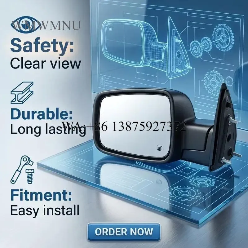 Wmwmnu Heated Rear View Mirror 7 Pin 5 Pin Backup Mirror for RAM 1500 2008-2018