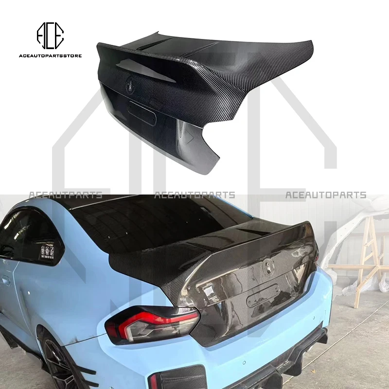 CSL Style Dry Carbon Fiber Rear Trunk Lid For BMW G87 M2 Coupe Rear Spoiler Trunk Cover Bodykit Auto Parts