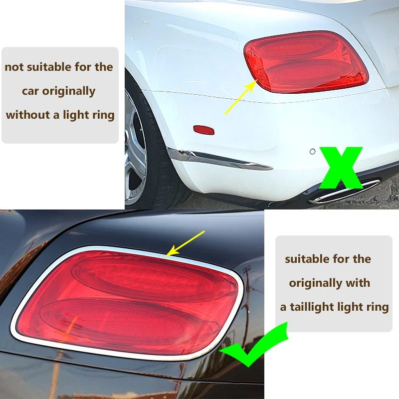 ROVCE  Tail Light Frame Rear Light Sticker For Bentley GT 6.0 2012-2019 Car Decoration Auto Accessories High Quality