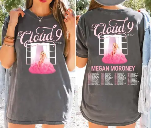 Vintage Megan Moroney Cloud 9 Tour Shirt, Pink Dress Graphic, Cloud 9 Tour Shirt, Pink Megan Moroney Music Album TShirt