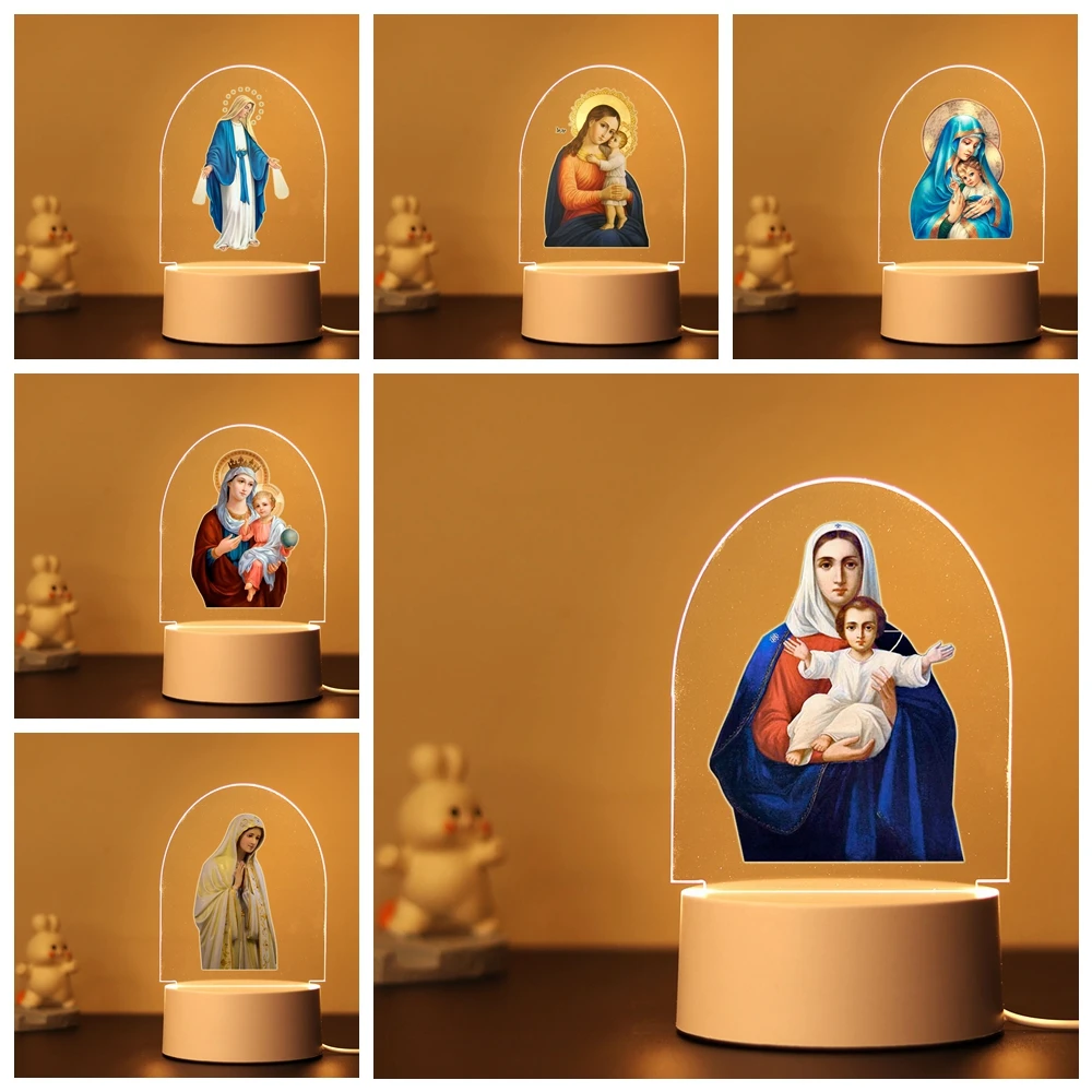 1 pc hot Jesus 3D Visual Acrylic Lamp for Children's Room Decor the Kids Birthday Gift