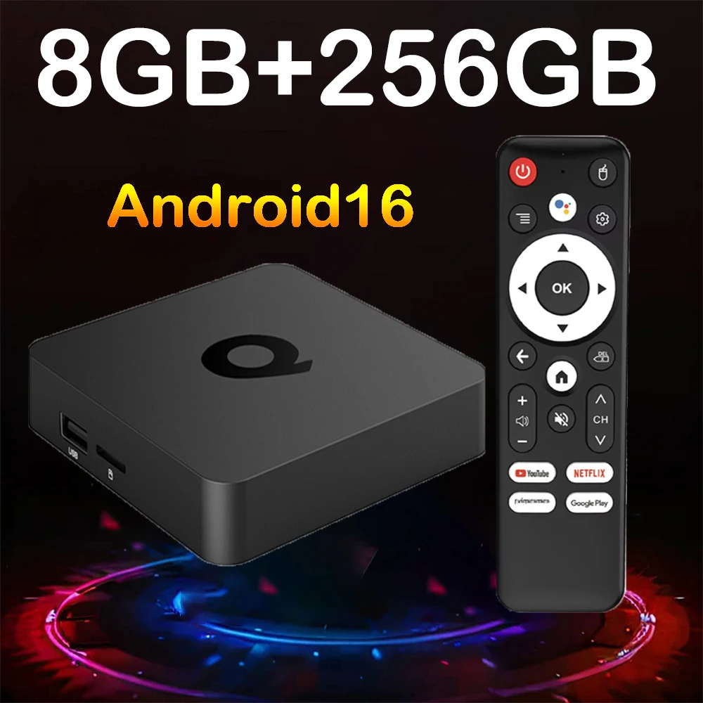 Q1 8K Smart TV Box Android 16 Media Player Google Assistant Dual Wifi 5G Bluetooth 6.0 Voice Remote 4K 8GB Ram 256GB Set Top Box