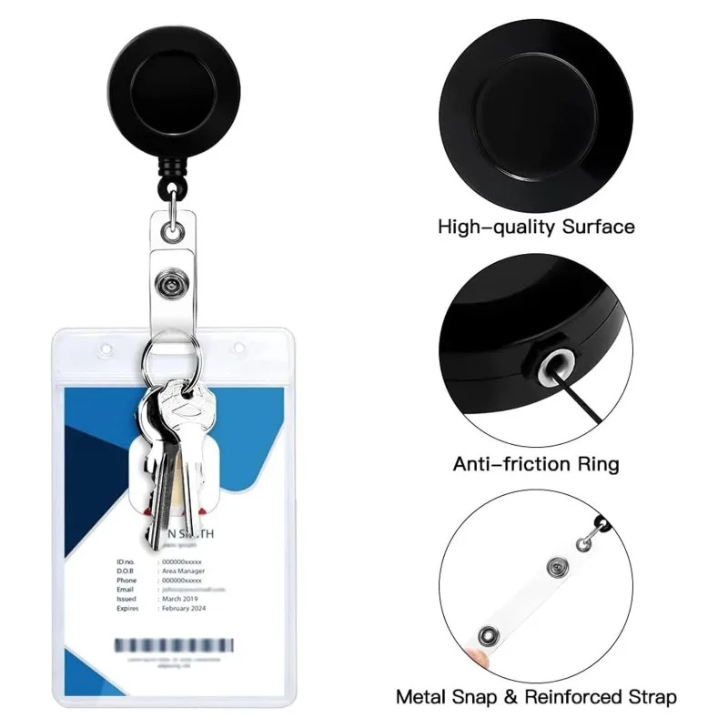 1pc Multifunction Plastic Retractable Nurse Badge Reel Keychain Pull Retractable Keyring Key Chains