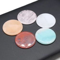 Natural Stone Pendant Disc Shape Lapis Lazuli Labradorite Crystal for Necklace Bracelet Jewelry Making DIY Charms Accessory Gift