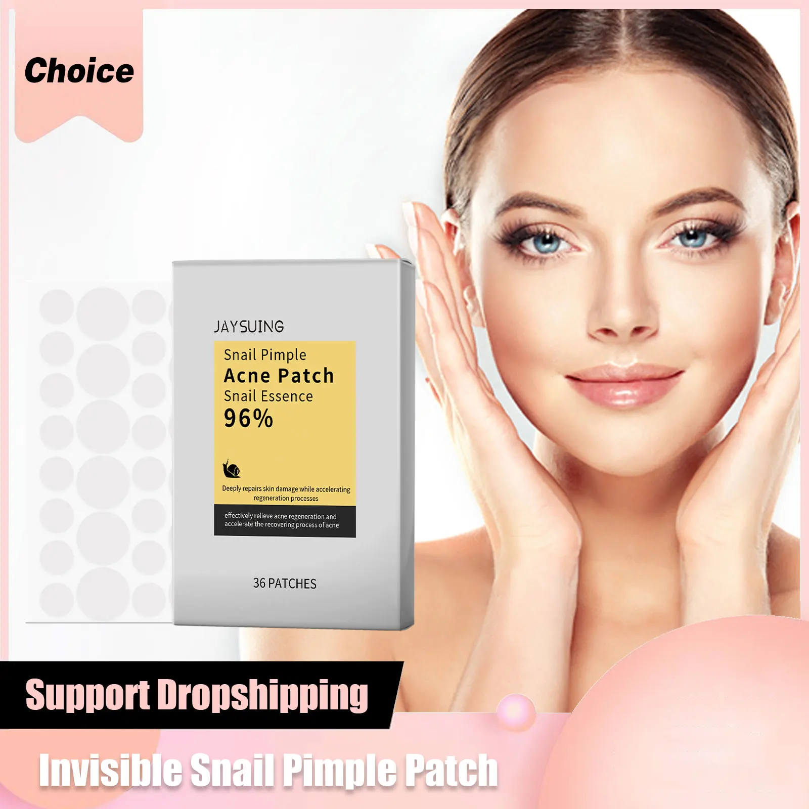 

Acne Pimple Patch Snail Mucin 96% Essence Hydrocolloid Absorbing Blackheads Blemishes Cover Invisible Spot Stickers Makeup Tools