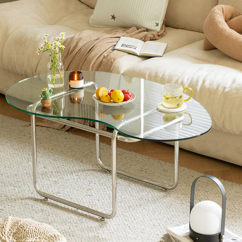 Windshield coffee table Nordic retro small apartment transparent edge modern simple