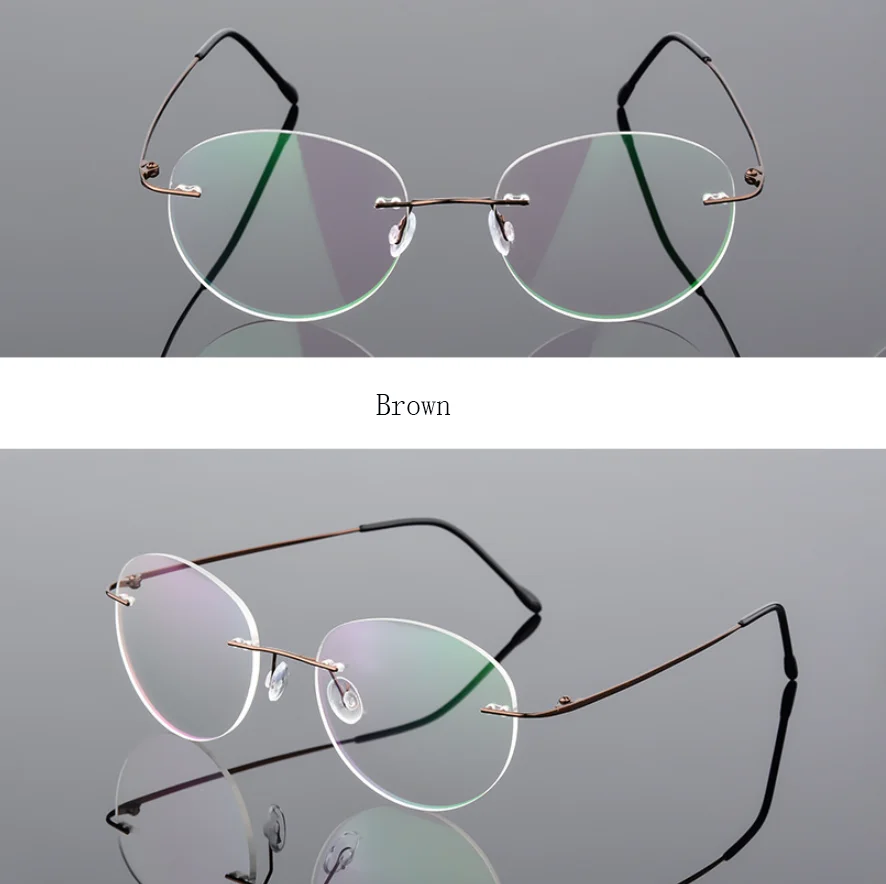 FELRES Memory Titanium Alloy Rimless Anti-Blue Light Reading Glasses 3