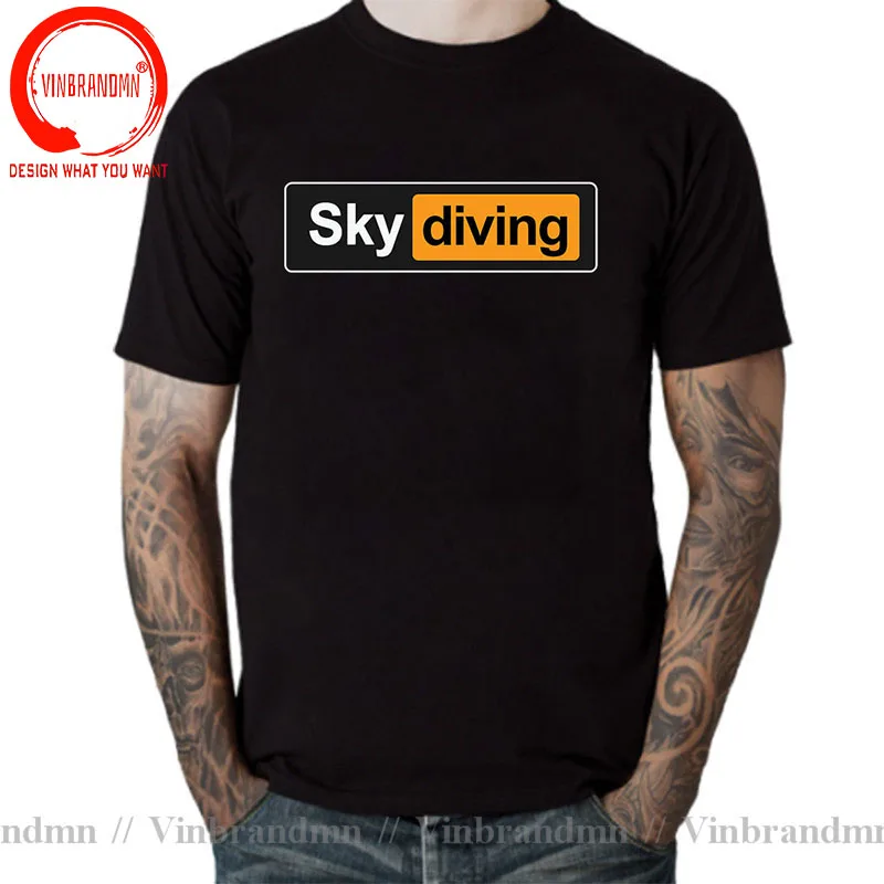 Funny Sky Diving T-Shirt Skydiving T Shirt Men Sky Diver Diving Tee Shirt Oversized S-6XL TShirt Risky Extreme Sports Clothing