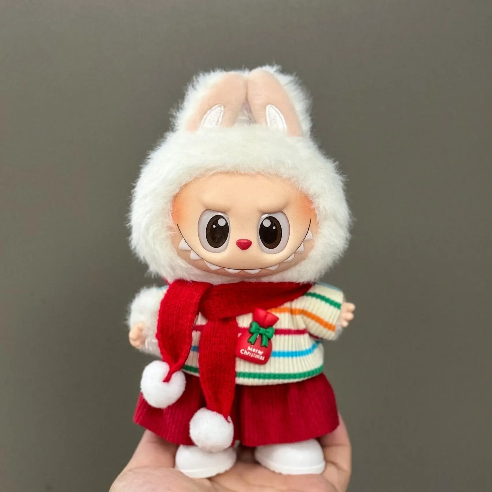 Costume De Noël Renne Pour Poupée Labubu 17cm – Ensemble Fait Main Avec Accessoires Festifs – Vêtement Haut De Gamme Pour Collectionneur (Style 2)