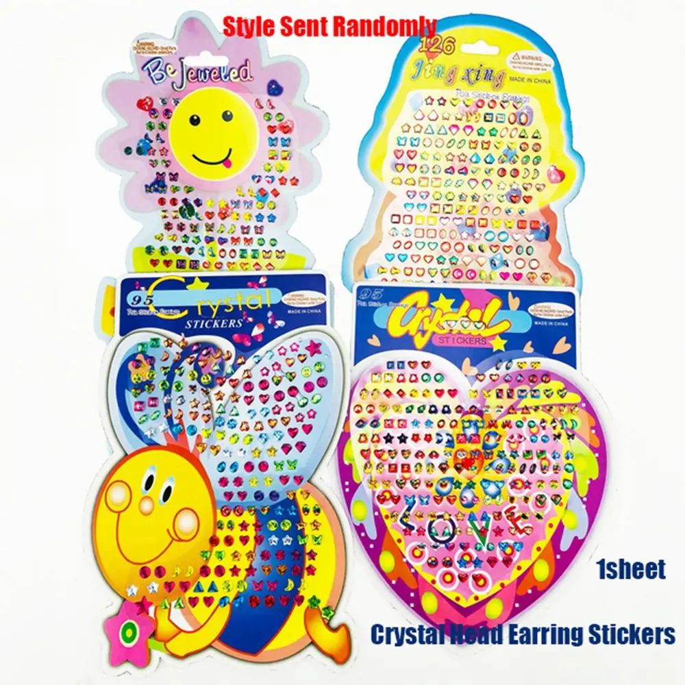 DIY Phone Sticker 1 Sheet Random Party Body Bag Cartoon Reward Crystal Stickers Diamond Car Decor Head Earring Jewellery