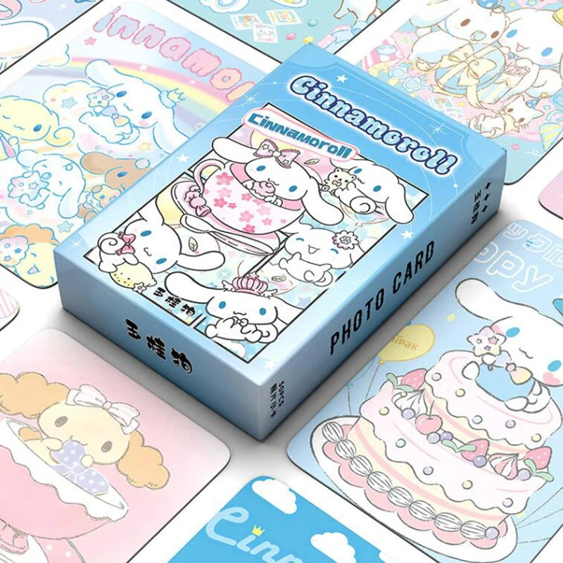 50pcs Cartoon Sanrio Hello Kitty My Melody Kuromi Flash Card Anime Character Card Animation Peripherals Toy Girls Toy Card Gift