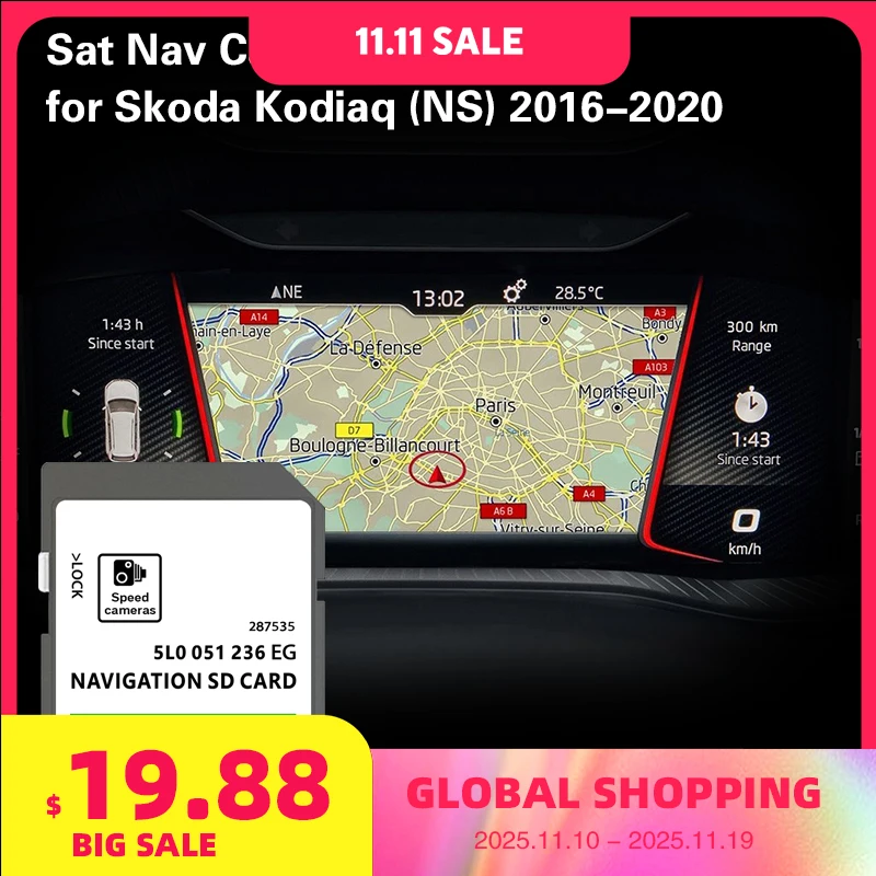 

for Skoda Kodiaq from 2016-2020 GPS SD Card Norway Estonia Latvia Maps Navigation Memory Card