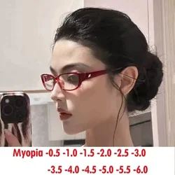 Vintage  Eye Red  Desire Cool Plain Glasses of Myopia with Prescription Options 0-6.0