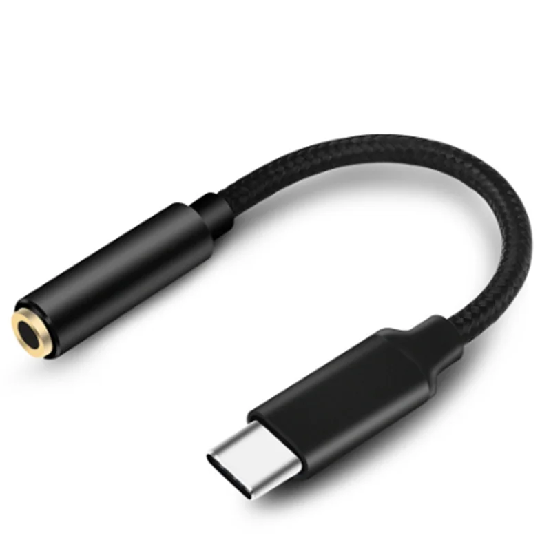 Typec To Headphone Adapter for Android Phone Listening Type-C To 3.5Mm Audio Adapter Interface Cable(Black)