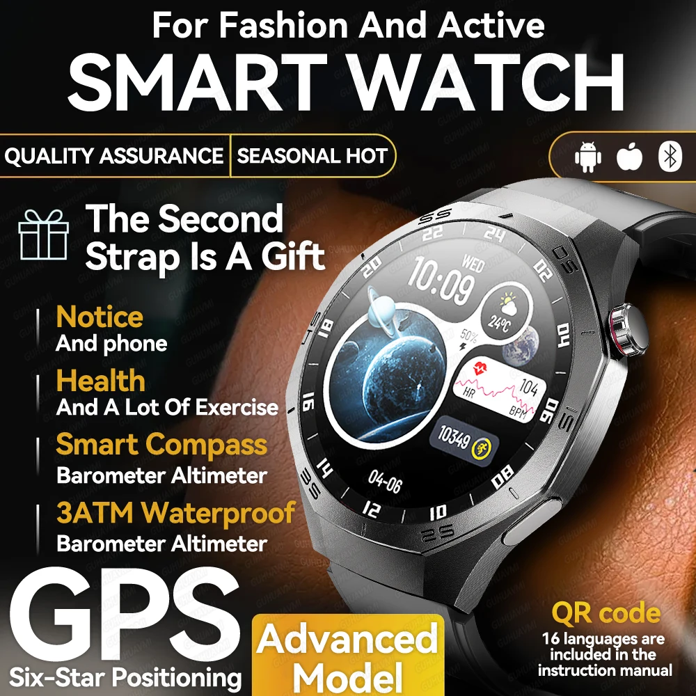 

Новые часы Guhuavm GT5 Pro Смарт-часы HD AMOLED с сапфировым стеклом GPS-трекер BT Call Health Водонепроницаемые умные часы Мужчины Пульсометр