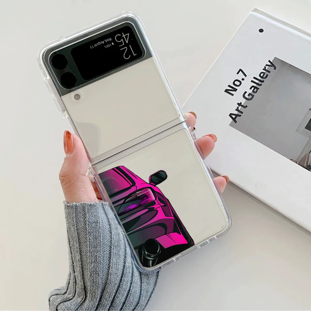 Coole Sportwagen-Comic-Handyhülle für Samsung Galaxy Z Flip 6 ZFlip 8 5 7 Harte Transparente Hülle für Samsung ZFlip4 ZFlip3 – Detail 6