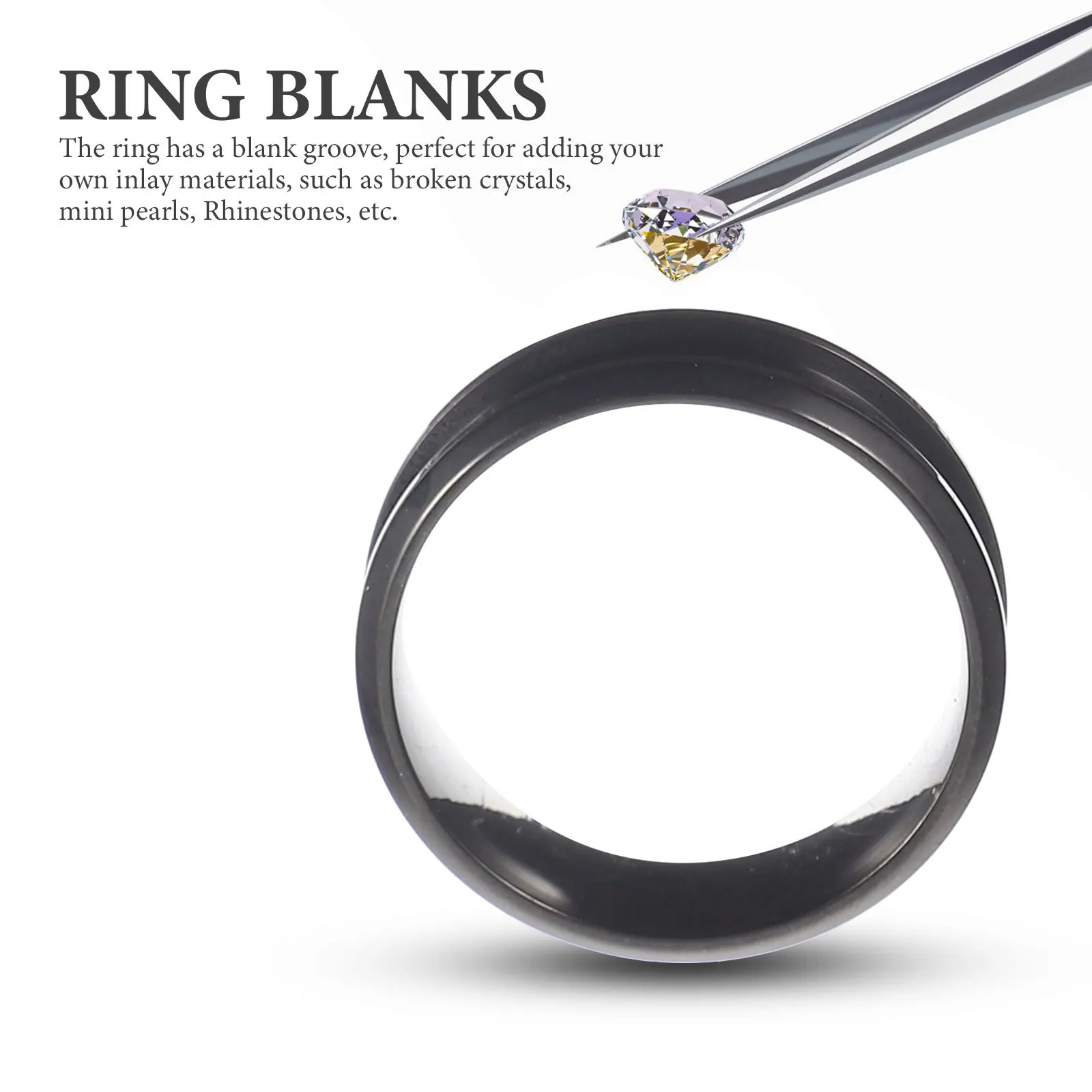 6 Stück Edelstahl-Fingerringe mit Rillen, poliert, glatt, Ringrohlinge, DIY-Schmuckherstellung, Metall-Fingerringe für individuelles Handwerk