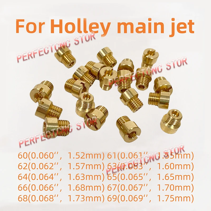 

20pcs For Holley Carburetor 1/4-32 Gas Main JETS ASSORTMENT KIT #60-#69 Carb Main Jet Engine Spare Parts Injector Nozzle