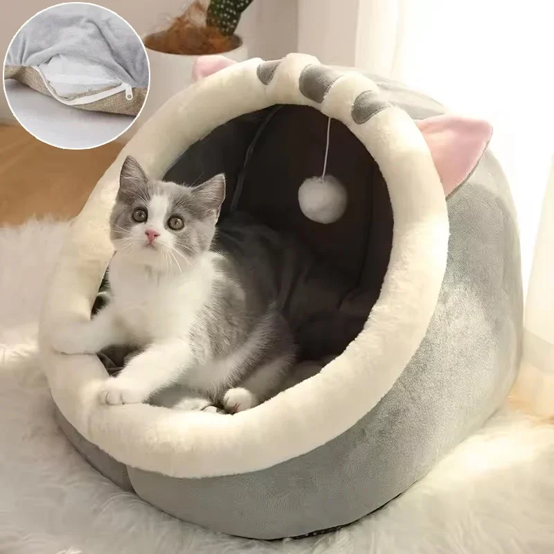 

Winter Cute and Warm Soft Cat/Dog House Washable Puppy Cave Sofa Pet Bed House Suitable for Small and Medium Sized Dogs and Cats