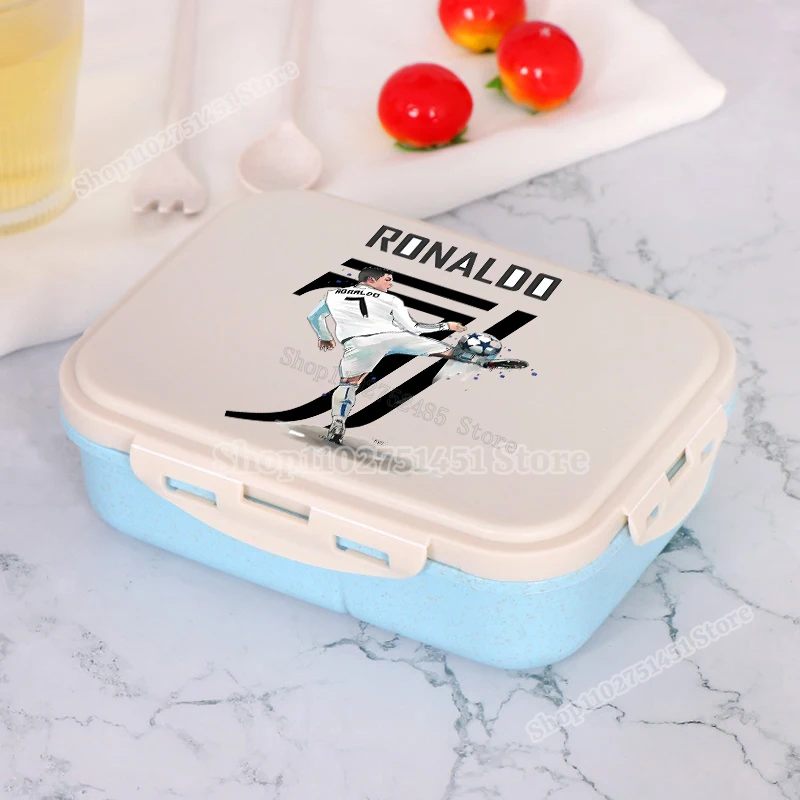 نجوم كرة القدم كريستيانو رونالدو طباعة الغداء مربع CR7 علب الاغذية للطلاب الغذاء مربع النساء نزهة الحاويات عشاء سطل الهدايا
