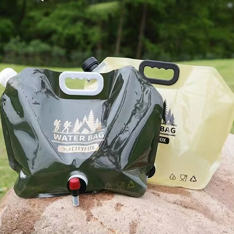 

8L Portable Water Bag Folding Bucket Water Container Jug Bottle Pouch Outdoor Travel Camping with Handle Camping Supplies Travel