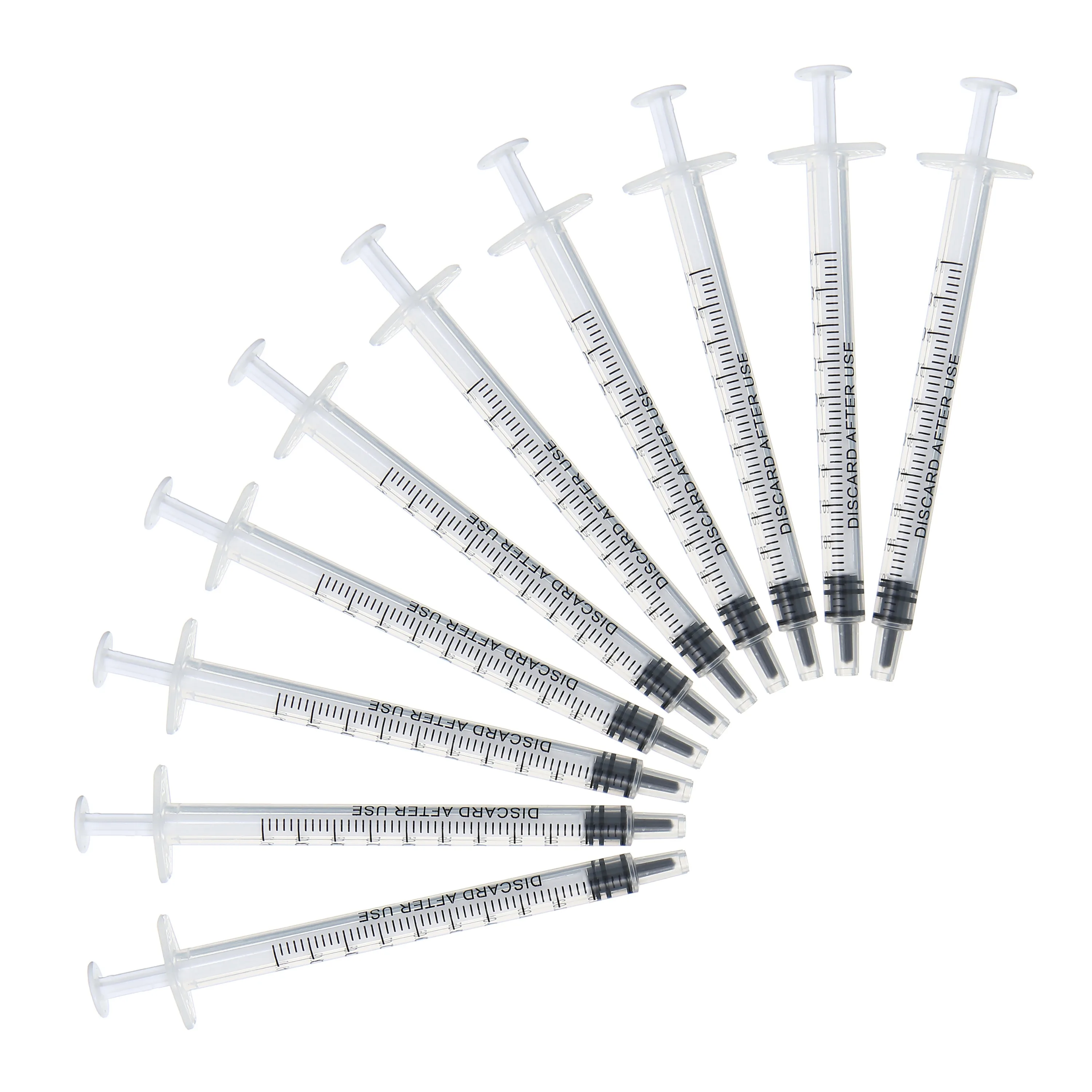 20PCS Lab Dedicated 1ml Plastic Disposable Syringe Individually Packed Refill Measurement Fluid Mixed Liquid Gel No Needle