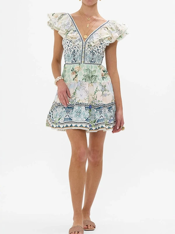 

VGH Australian Printed Bell Sve Large V Ne ort Dr Beach Vaion Dr Women's Faion Spring Summer Autumn