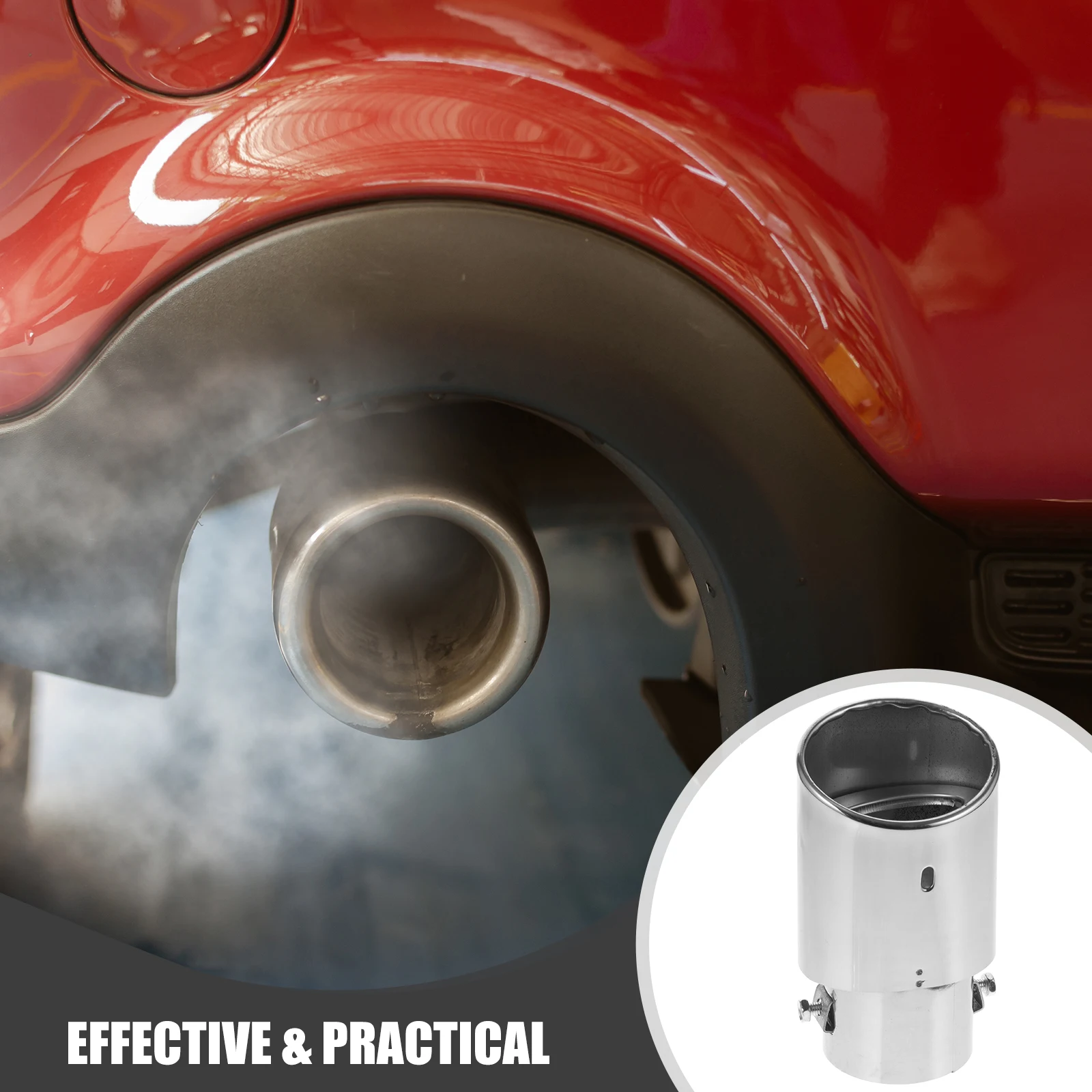 

Stainless Steel Tip Tail Adapter Single Exhaust Fitting Durable Lightweight Compatible With Most Vehicle Models Car Exterior