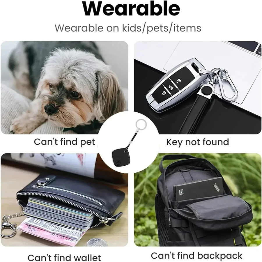 Android IOS GPS Tracker Smart Tag Bluetooth Locator Key Finder for iPhone Google Find My Anti-Lost Device for Wallet Pet Kids