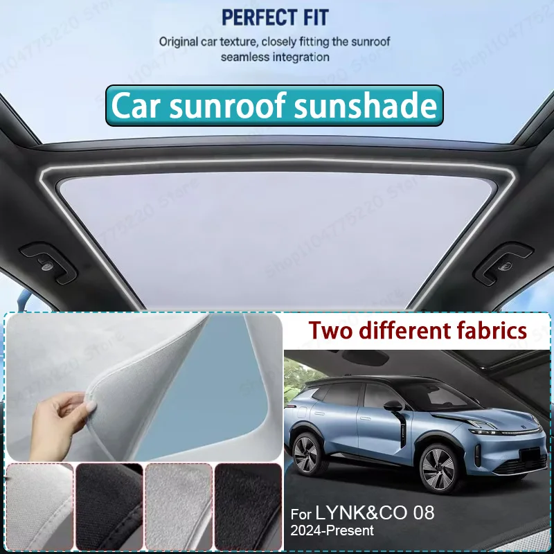 

For LYNK&CO 08 2024-Present Car Sunroof Sunshade Heat Insulation UV Protection Electrostatic Suede Skylight Cover