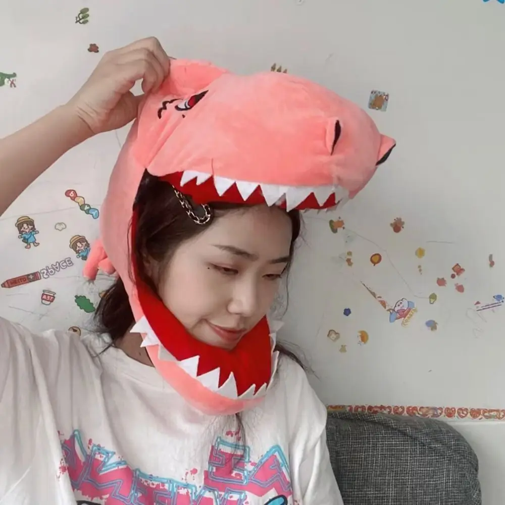 Holiday Cosplay PP Cotton Headgear Dinosaur Green Shark Dinosaur Hat Adult Shark Hat Children