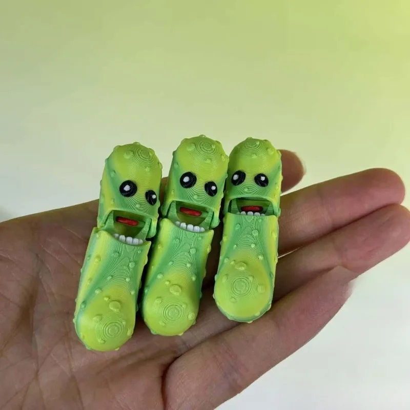 3D Printed Cucumber Toys Joint Movable Cucumber Vegetable Model Crafts Ornaments Home Desktop Decoration Figurines Statue Gifts