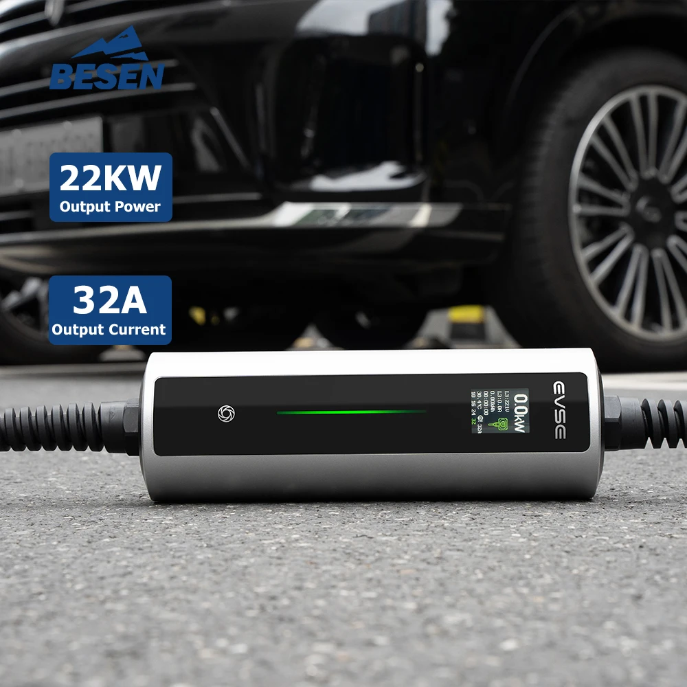 

22KW Type 2 CEE Portable EV Charger Adjustable Current 10A-32A Home Fast Charging