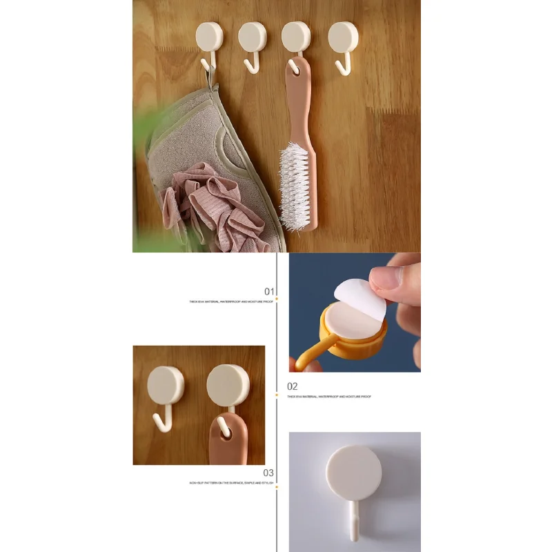 10pcs Plastic Creative Hooks Wall-mounted Nordic Color Hanger Kitchen Bathroom and Home Decoration Storage Hooks