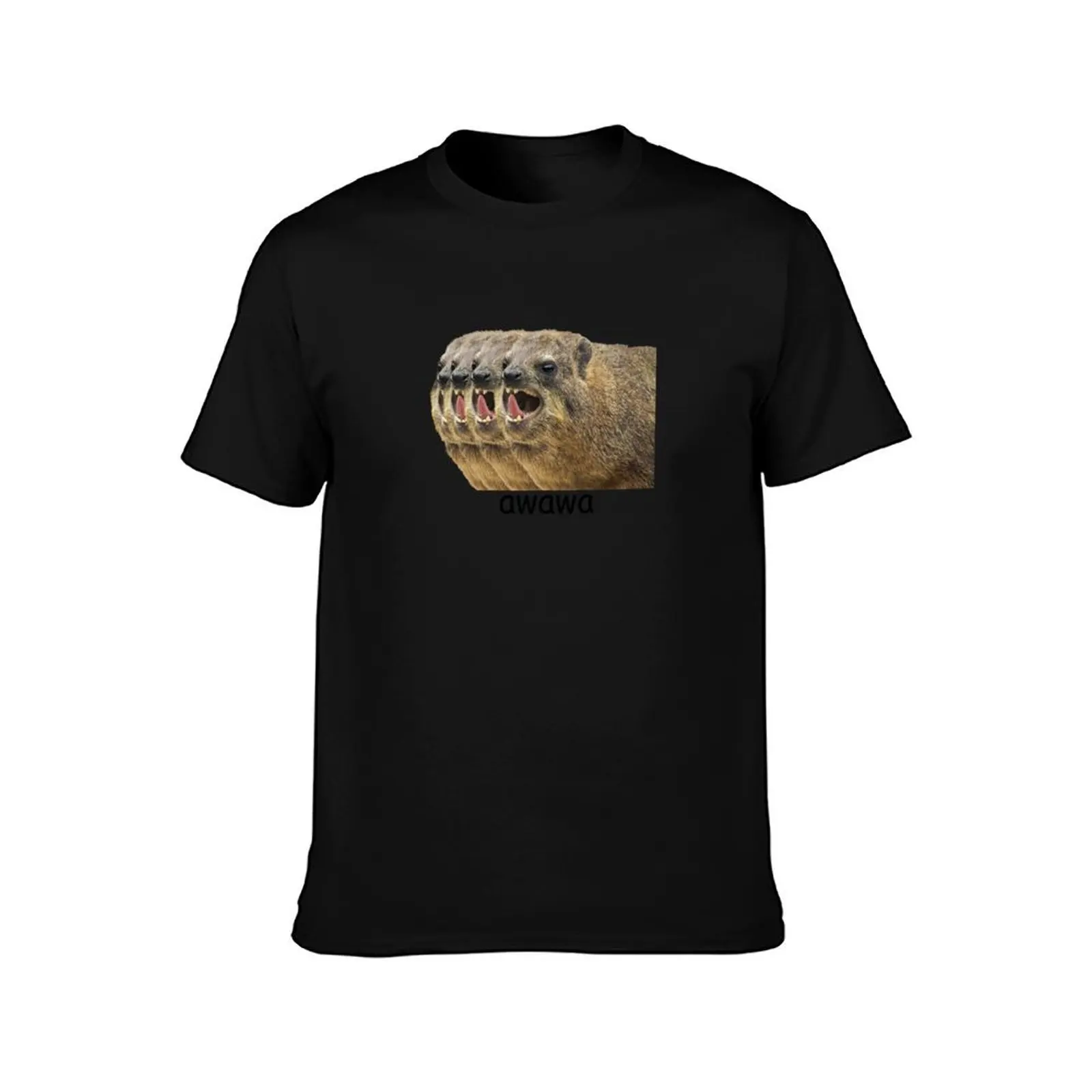 awawa hyrax T-Shirt Summer Casual Cotton Tee Oversized Streetwear Tops Vintage Graphic Print Loose Fit Short Sleeve