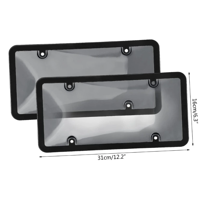 090E 2x Clear Reflective Anti-Speed ​​Red Light Toll Camera Stopper License Plate Cover Protezioni targa modificateShell