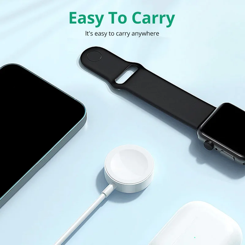 شاحن ساعة لـ Apple iwatch123456789/SEPD Type C/USB Port كابل شحن مغناطيسي لاسلكي محمول