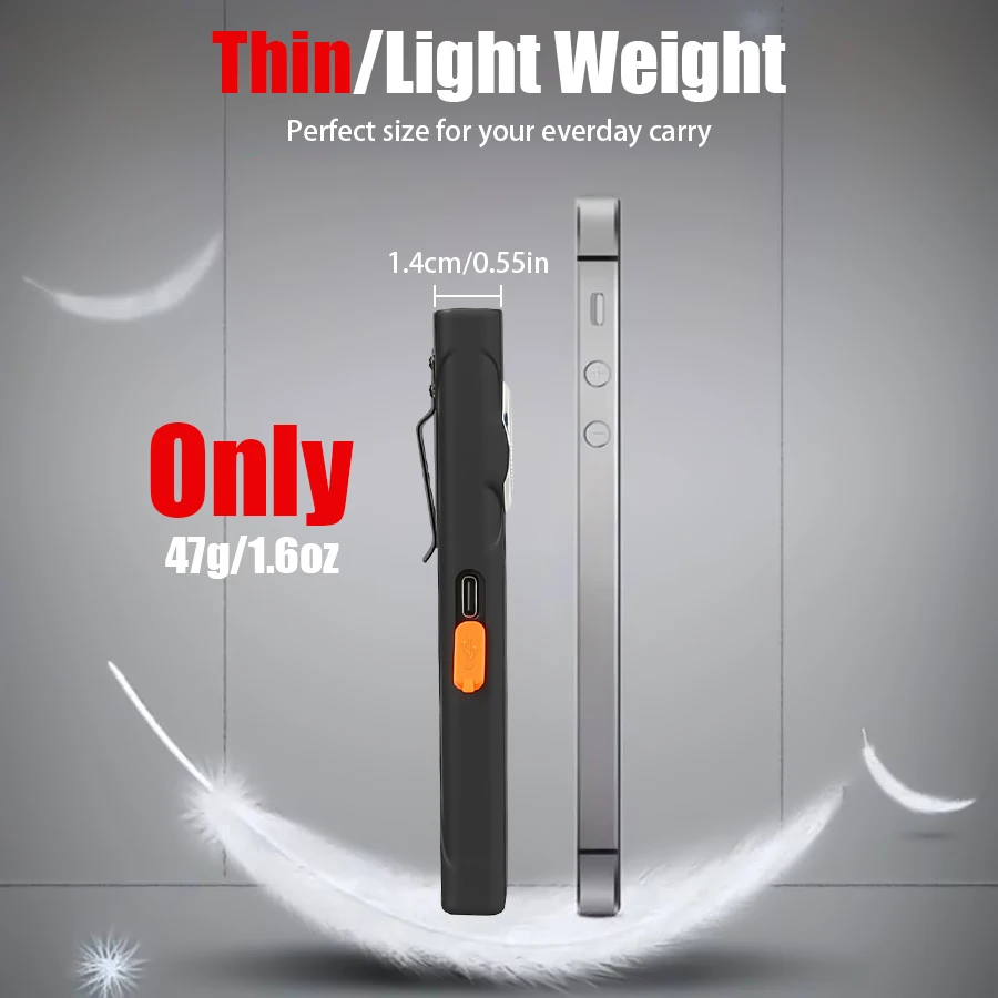 Multi-functional Portable Flashlight USB Rechargeable Work Light with Magnetic Outdoor Strong Dual Light Source Emergency Lamp