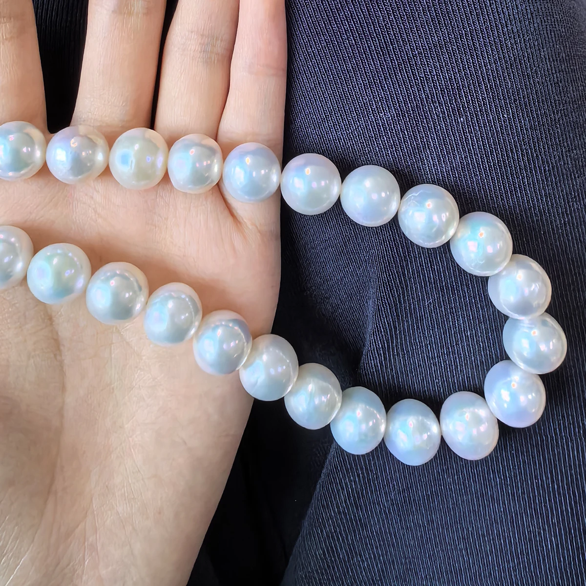 

10-12mm Natural Freshwater Pearl Round Beads Charms for DIY Women Men Necklace Jewelry Making Accessories Exquisite Gifts
