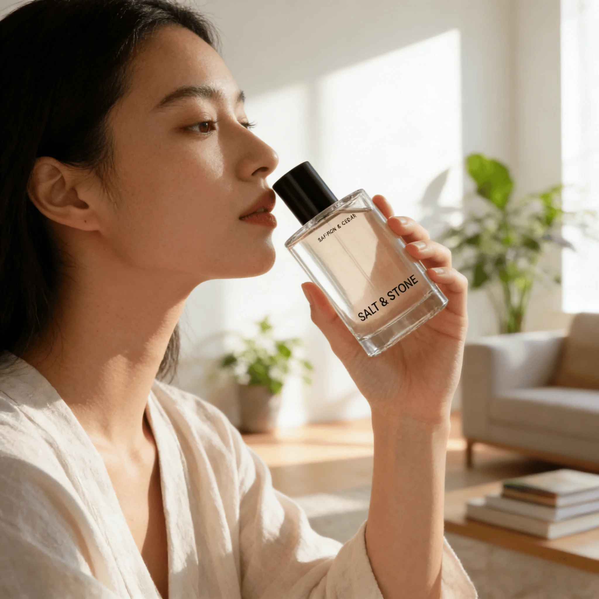 

Salt & Stone Body Mist, Saffron & Cedar Scent, Skincare Infused Hair & Body Spray for Women and Men