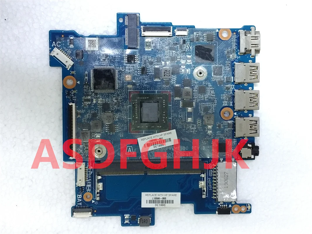 DA0P9EMB6D0 Voor Hp Streamen 14-DS Laptop Moederbord Met A4-9120E Cpu EMMC32G L62000-601 100% Volledig Getest