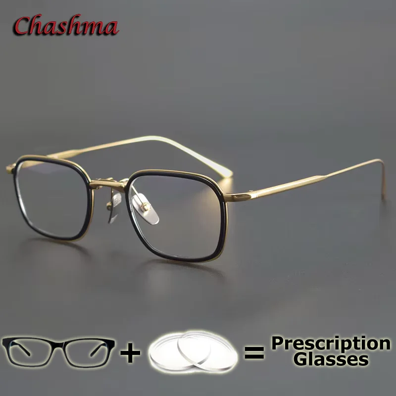 

Chashma Prescription Glasses Pure Titanium Acetate Eyewear Anti Blue Myopia Presbyopia Lenses Fashion Ultra Light Men Eyeglasses