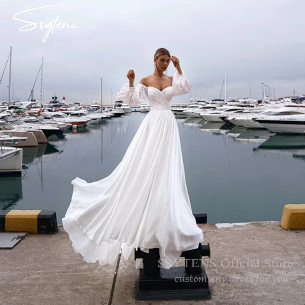 

SSYTENS Elegant Beach Wedding Dresses For Women 2025 Off The Shoulder Bridal Gowns Sweetheart A-Line Bride Dress Custom Vestidos