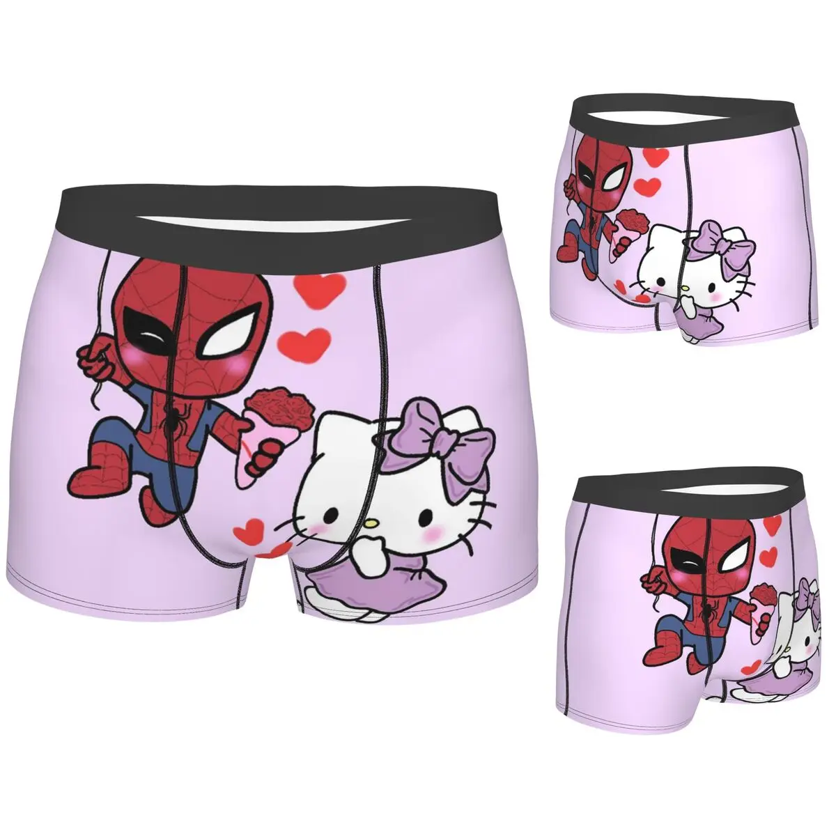 

Boxer Underpants Shorts Hello Kitty Spiderman Panties Men Comfortable Underwear for Homme Man Boyfriend Gifts