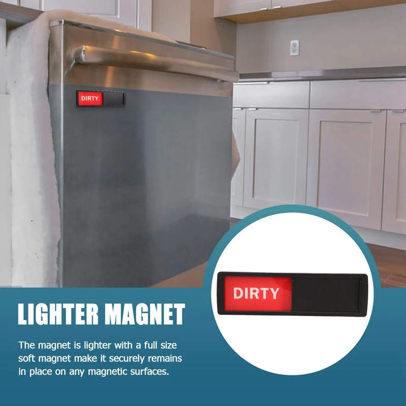 Clean Dirty Dishwasher Magnet - Easy To Read Non-Scratch Magnetic Indicator Sign Kitchen Organization And Storage