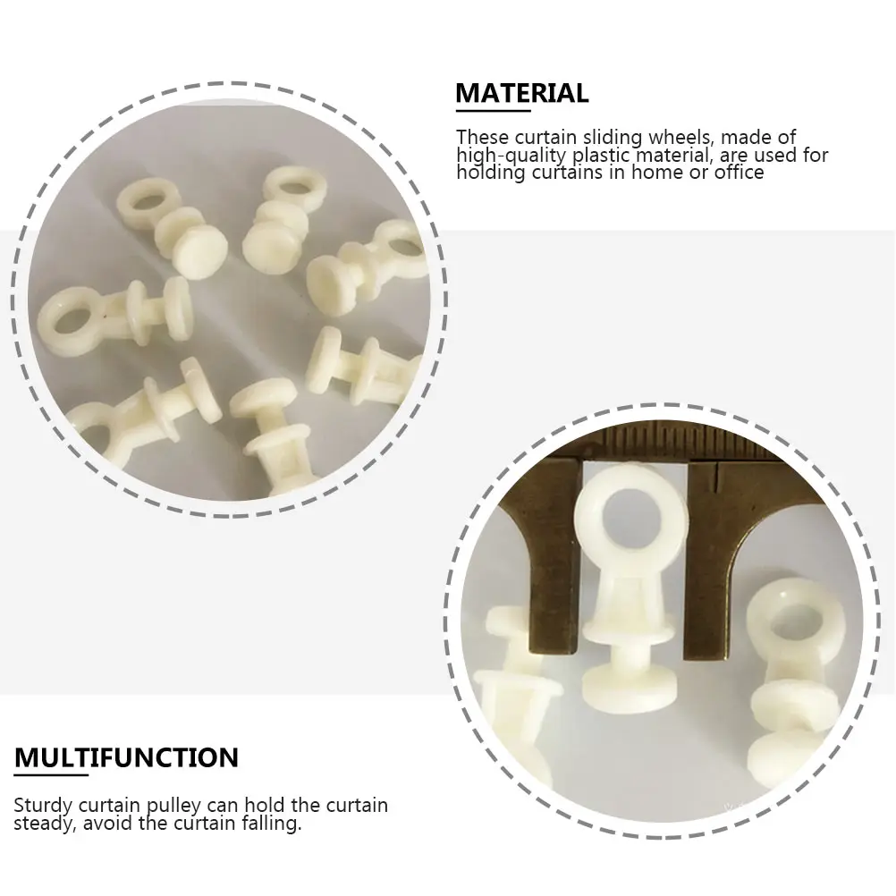 

200Pcs Nano Silent Rollers Plastic Curtain Track Sliders Smooth Gliding for Home Office Easy Install Curtain Accessories