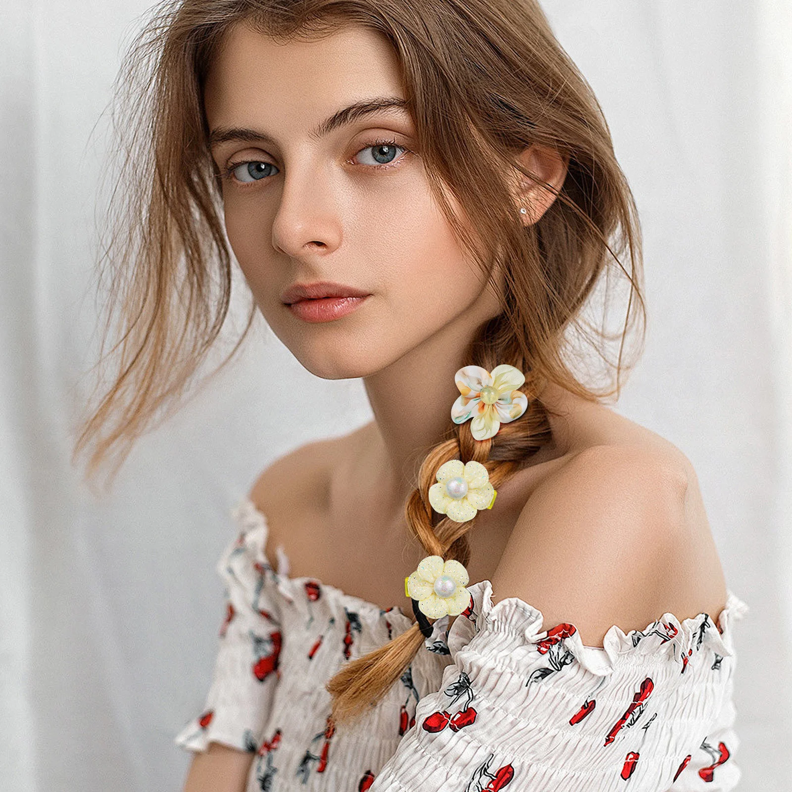 

10Pcs Flower Barrettes Clips Women Hair Accessories Comfortable Lined Design Fashionable for Various Occasions